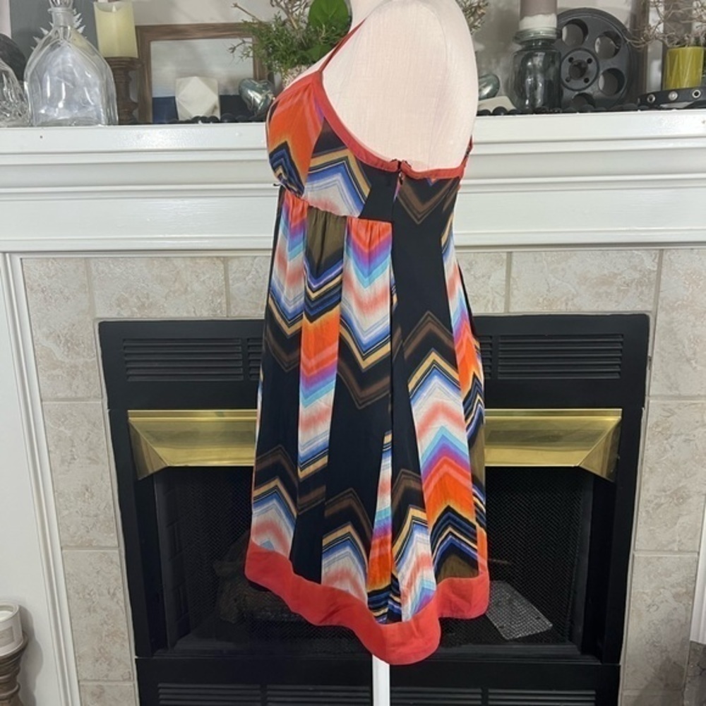 Guess Jeans Silk Crossed Back Spaghetti Strap Mini Colorful Dress - Picture 6 of 15